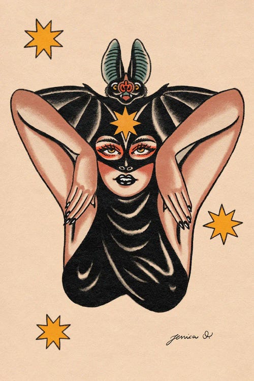 Batty Girl by Jessica O. wall art
