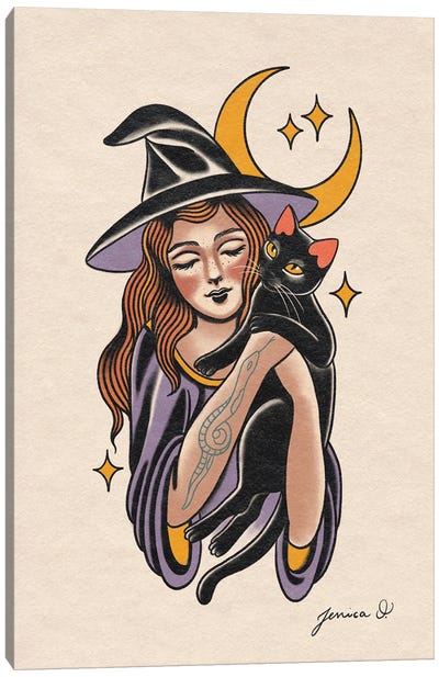 Sweet Witch Canvas Art Print - Witch Art