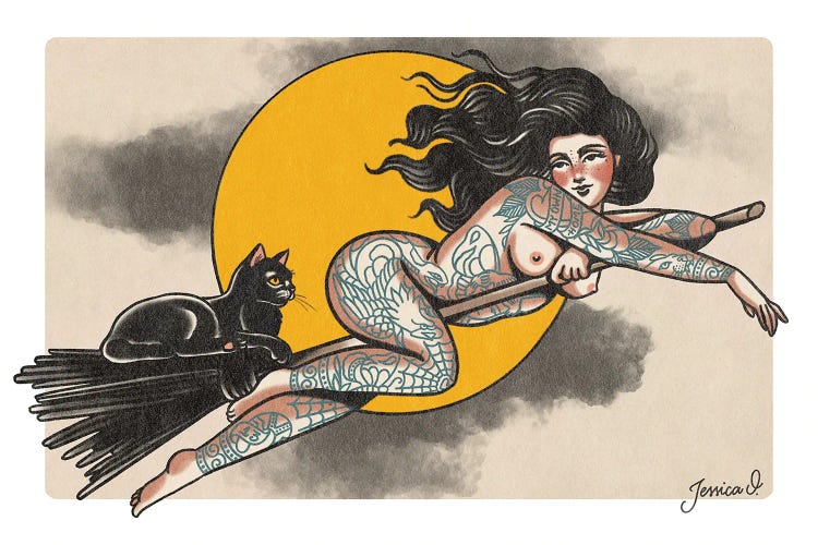 Witty Witch Updated Version by Jessica O. wall art