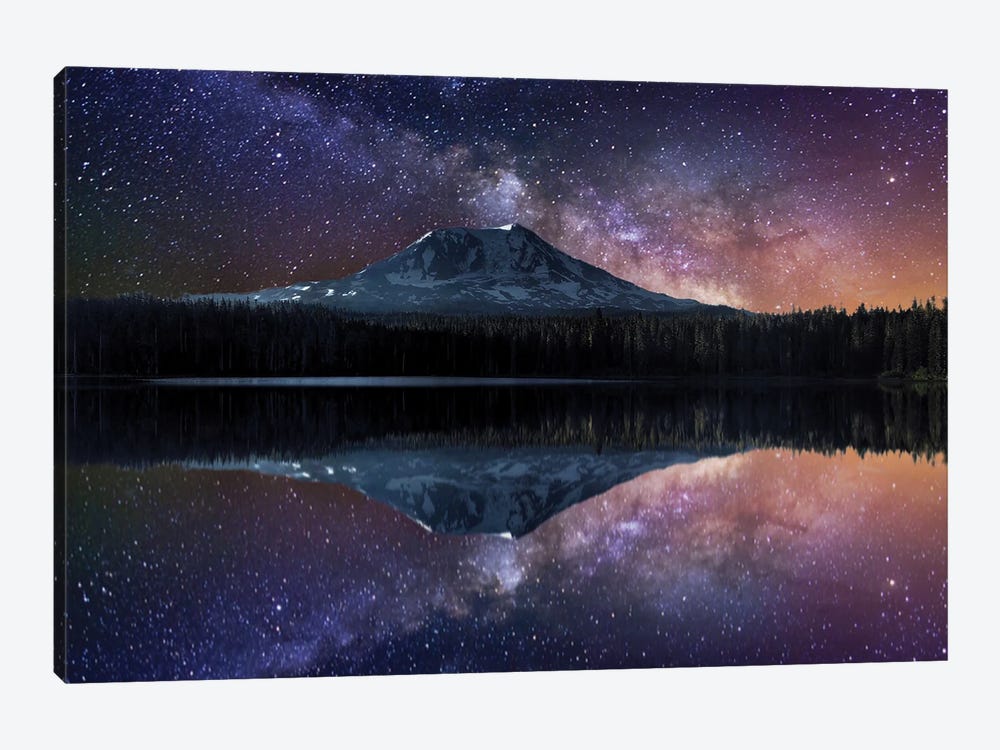 Midnight Milky Way - Mount Adams by Jitabebe 1-piece Canvas Art Print