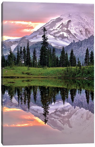 Where Sunsets Resides Canvas Art Print - Mount Rainier