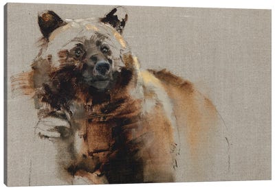 Berry Wary Canvas Art Print - Grizzly Bear Art