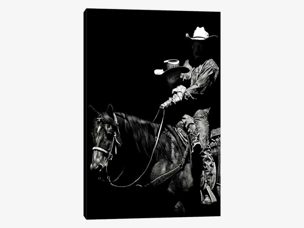 Scratchboard Rodeo II by Julie T. Chapman 1-piece Canvas Art Print