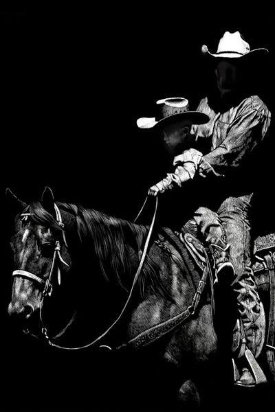 Western Décor: Scratchboard Rodeo II by Julie T. Chapman