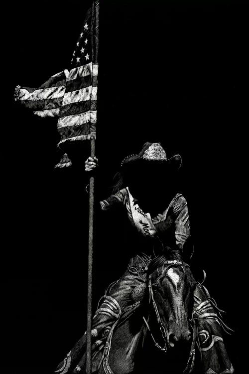 Scratchboard Rodeo VI by Julie T. Chapman wall art