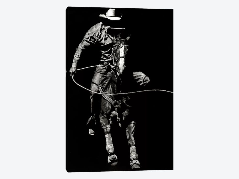 Scratchboard Rodeo VIII by Julie T. Chapman 1-piece Canvas Art