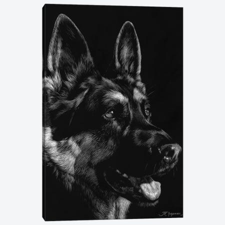 Canine Scratchboard I Canvas Print #JTC49} by Julie T. Chapman Canvas Art Print