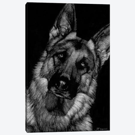Canine Scratchboard II Canvas Print #JTC50} by Julie T. Chapman Canvas Artwork