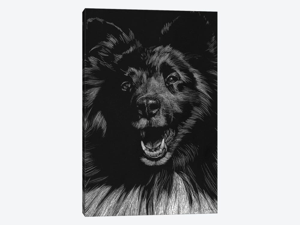 Canine Scratchboard IX by Julie T. Chapman 1-piece Canvas Print