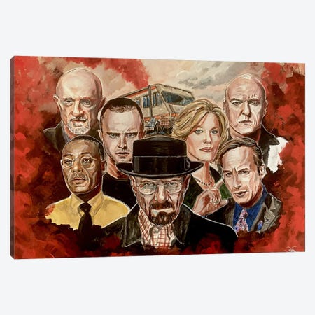 Breaking Bad Family Portrait Canvas Print #JTE12} by Joel Tesch Canvas Art