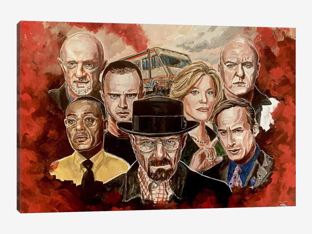 Breaking Bad Family Portrait by Joel Tesch 1-piece Canvas Wall Art