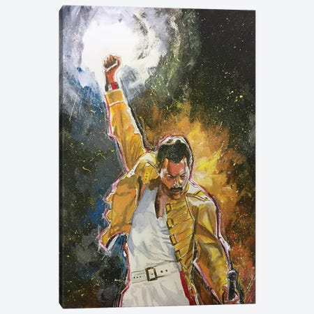Freddie Mercury Canvas Print #JTE27} by Joel Tesch Canvas Wall Art