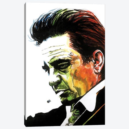 Johnny Cash Canvas Print #JTE28} by Joel Tesch Canvas Art Print