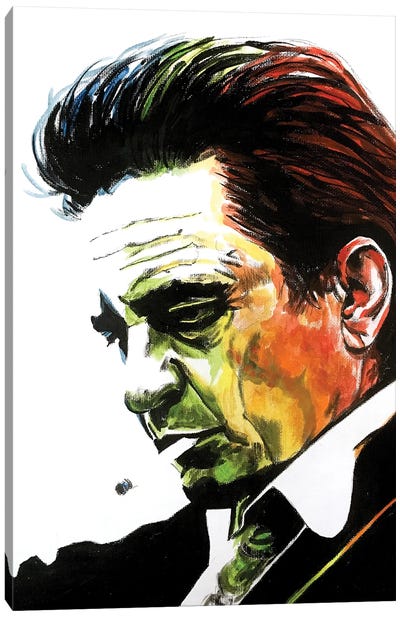 Johnny Cash Canvas Art Print - Joel Tesch
