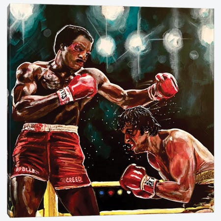 Rocky Vs Apollo Canvas Print #JTE41} by Joel Tesch Canvas Art Print
