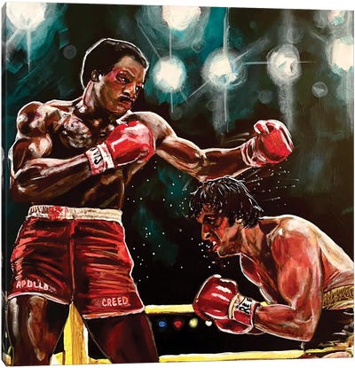 Rocky Vs Apollo Canvas Art Print - Rocky Balboa