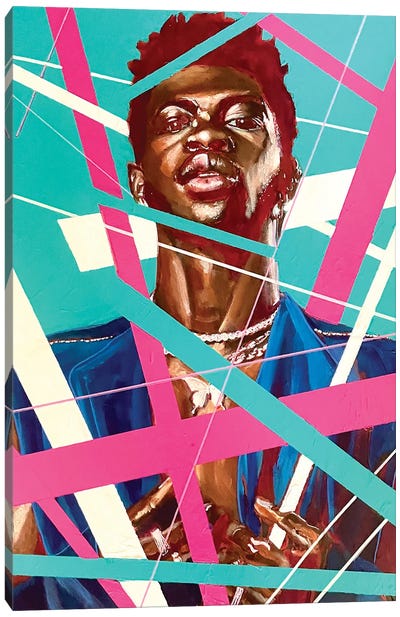 Lil Nas X - Spotlight Canvas Art Print - Stripe Patterns
