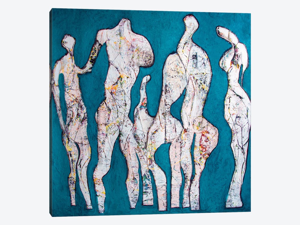 Figures At The Beach III by Jenny Toft 1-piece Canvas Art Print