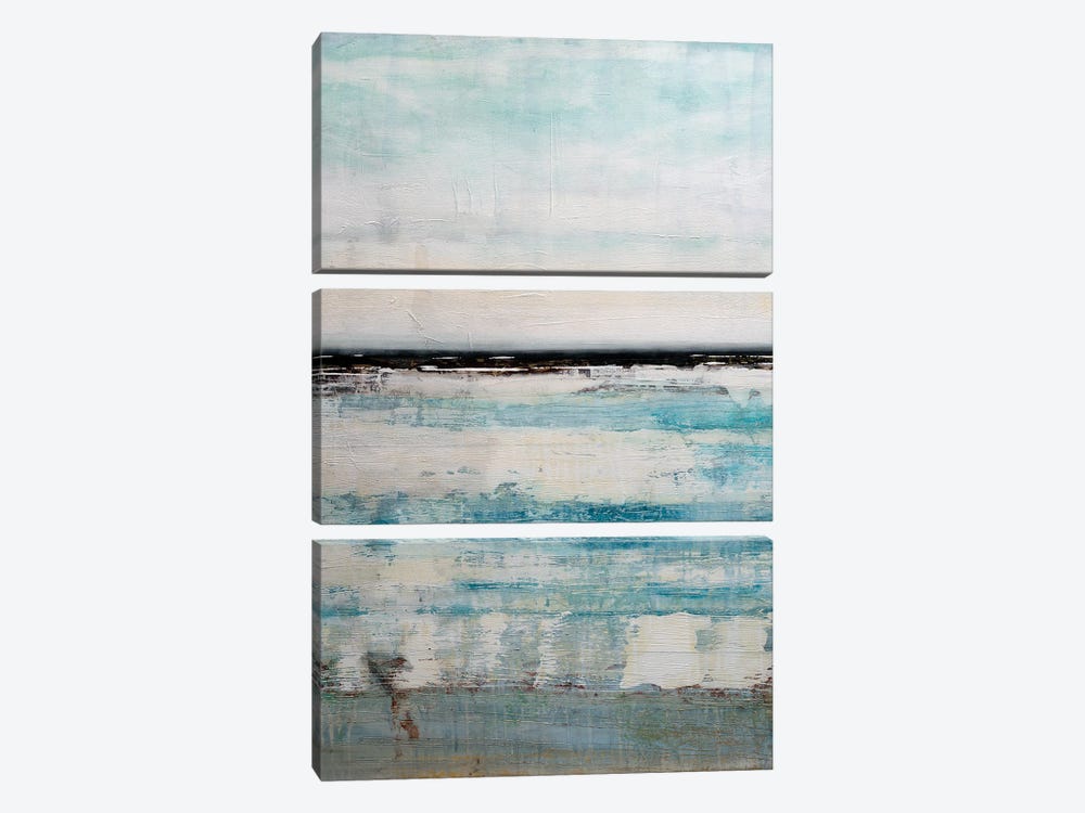 Moody Blue Seascape by Jenny Toft 3-piece Canvas Print