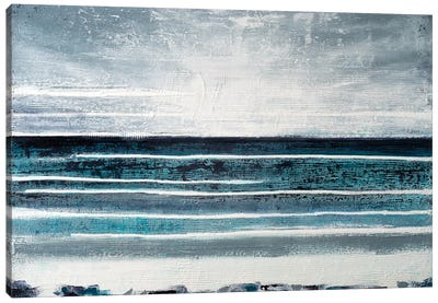 Seascape Blues I Canvas Art Print - Black, White & Blue Art