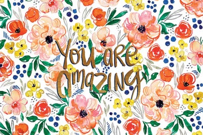 Peachy Florals I by Joy Ting art print