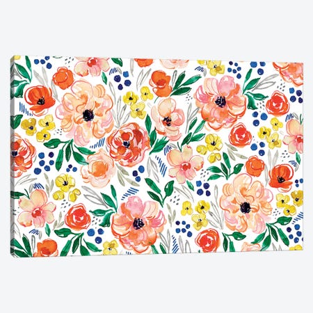 Peachy Florals II Canvas Print #JTG19} by Joy Ting Canvas Art