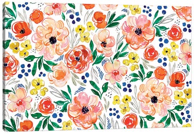 Peachy Florals II Canvas Art Print - Joy Ting