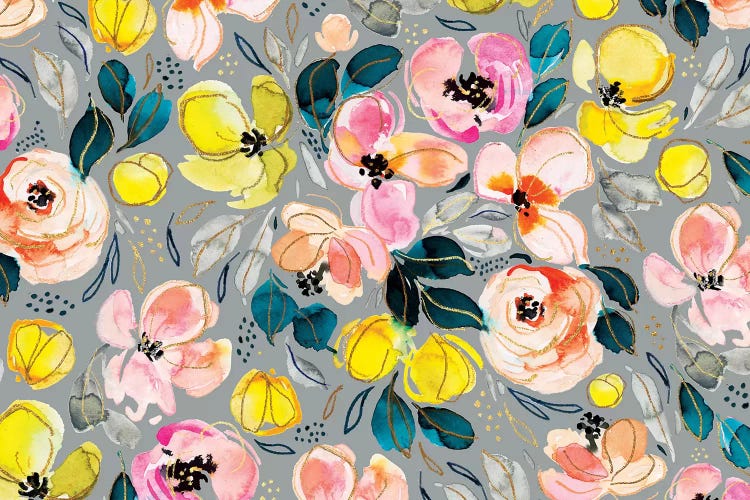 Peachy Florals IV by Joy Ting wall art