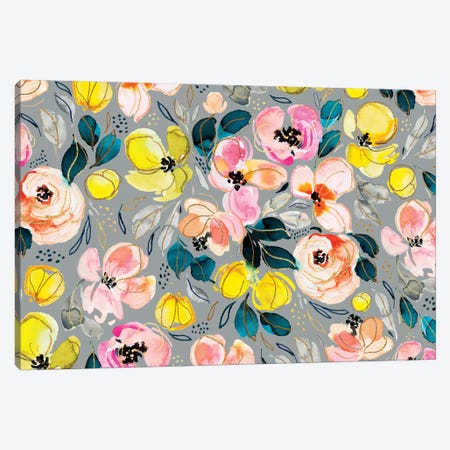 Peachy Florals IV Canvas Print #JTG21} by Joy Ting Canvas Print