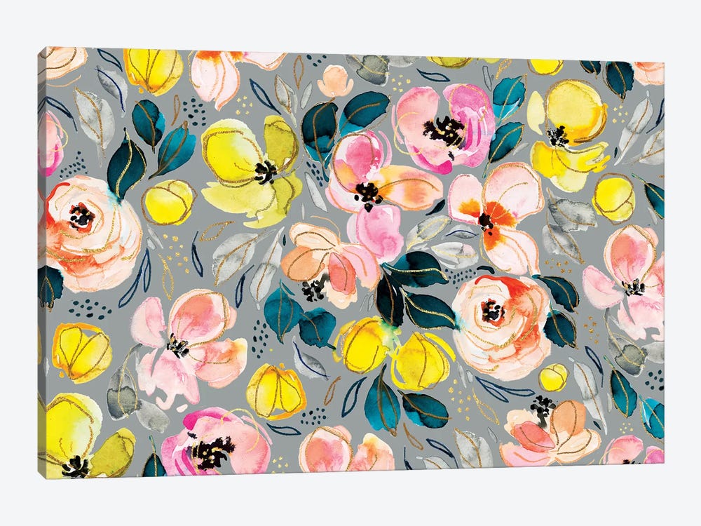 Peachy Florals IV by Joy Ting 1-piece Art Print