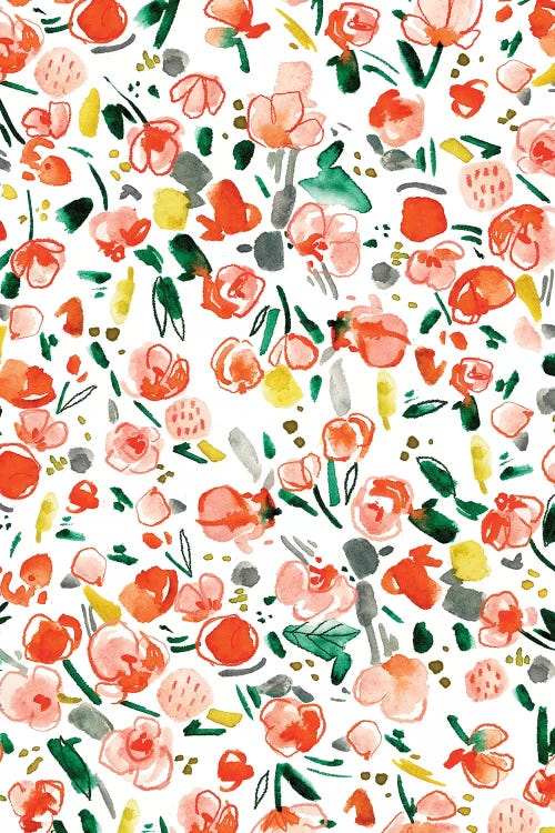 Peachy Florals V by Joy Ting wall art