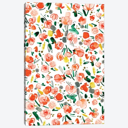 Peachy Florals V Canvas Print #JTG22} by Joy Ting Art Print