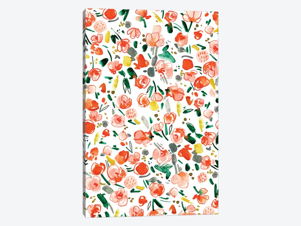 Peachy Florals V by Joy Ting 1-piece Canvas Art