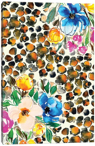 Floral Animal Print Canvas Art Print - Joy Ting