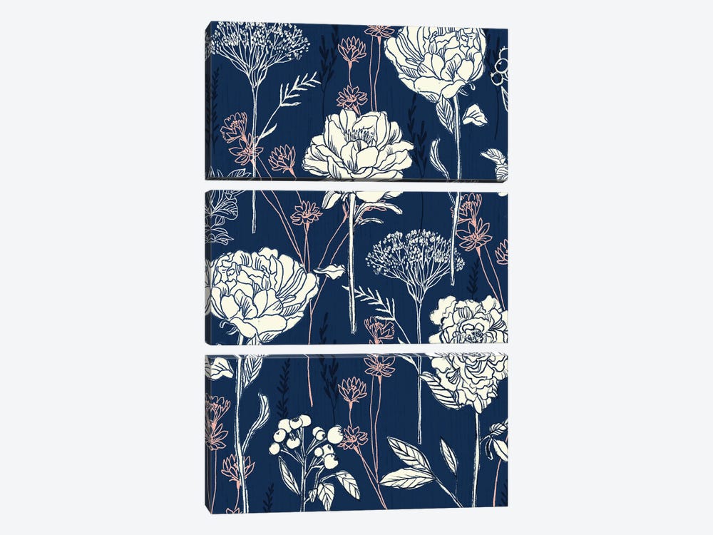 Wild Blooms III by Joy Ting 3-piece Canvas Wall Art