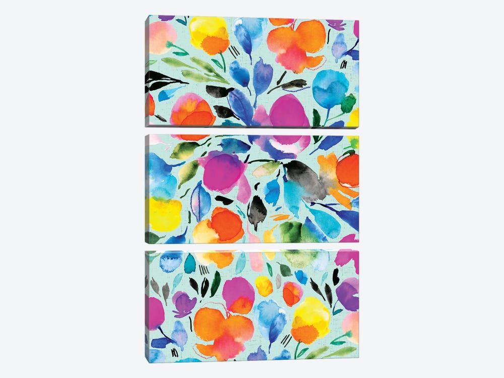 Floral Party II by Joy Ting 3-piece Canvas Art