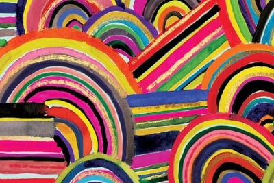 Painterly Stripes by Joy Ting framed canvas print