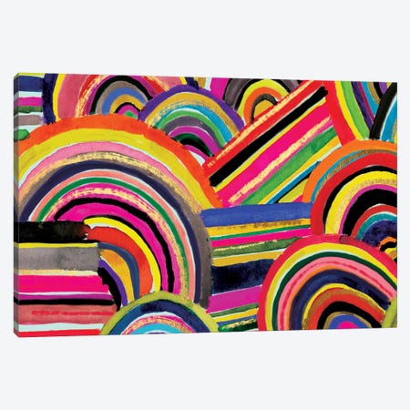 Painterly Stripes Canvas Print #JTG7} by Joy Ting Canvas Art Print