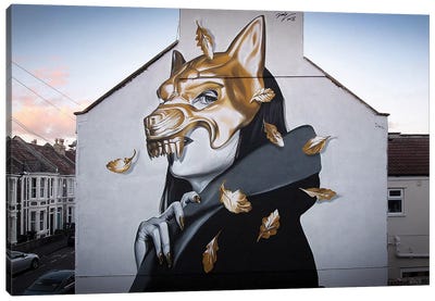 Gold Riding Hood Canvas Art Print - Street Art & Graffiti