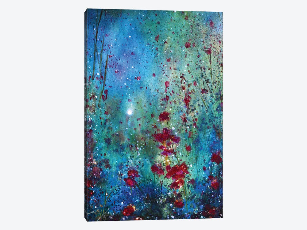 The Moon And The Poppies by Jennifer Taylor 1-piece Canvas Artwork