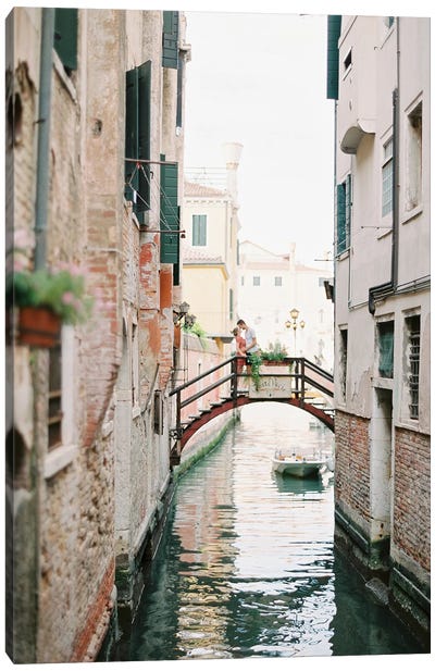 Cruising The Venice Canals Canvas Art Print - Justine Milton