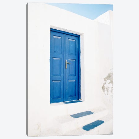 Santorini Blue Door Canvas Print #JTM71} by Justine Milton Canvas Wall Art