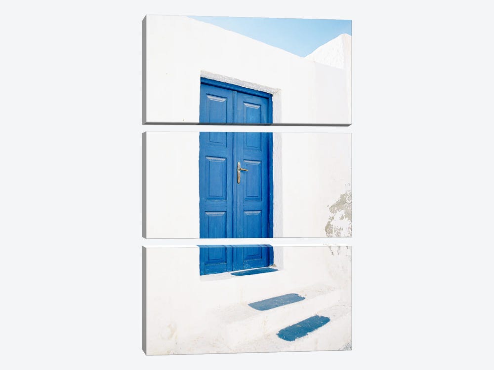 Santorini Blue Door by Justine Milton 3-piece Canvas Wall Art