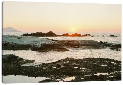 Sunset Over The Ocean Canvas Art Print - Justine Milton