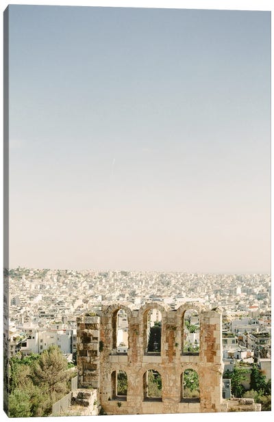 Greek Ruins In The City Canvas Art Print - Justine Milton