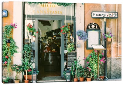 Quaint Italian Shops Canvas Art Print - Travel Journal