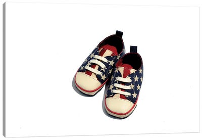 Stars & Stripes Baby Sneakers Canvas Art Print - Jonathan Brooks