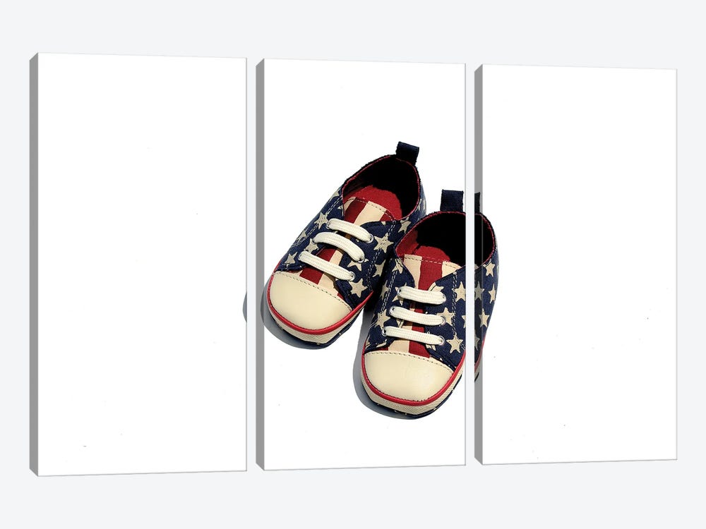 Stars & Stripes Baby Sneakers by Jonathan Brooks 3-piece Canvas Artwork