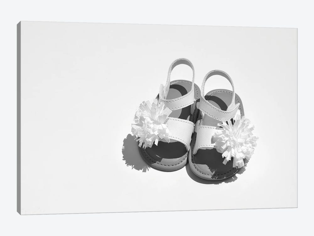 Baby Girl Sandals Black & White by Jonathan Brooks 1-piece Canvas Art Print