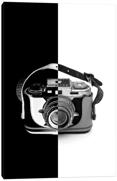 Vintage Camera Two Tone Canvas Art Print - Photography as a Hobby